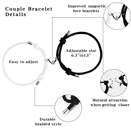 Couples Heart Magnet Bracelets - Eternal Love Set