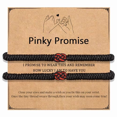 Matching Handmade Pinky Promise Bracelets for Couples