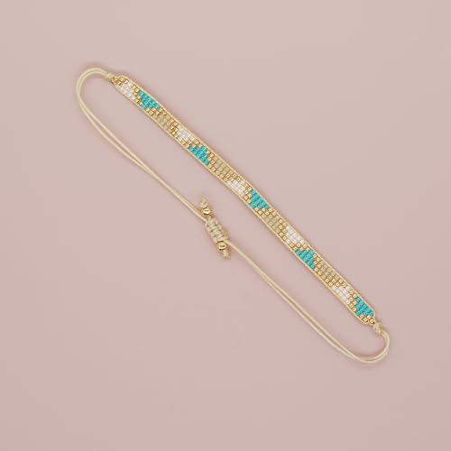 Handmade Boho Turquoise Seed Bead Friendship Bracelet