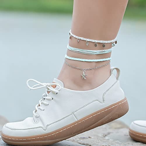 Boho Starfish Waterproof Anklets Set for Women