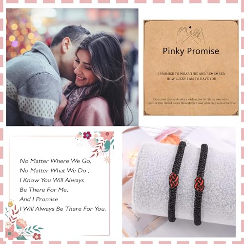 Matching Handmade Pinky Promise Bracelets for Couples