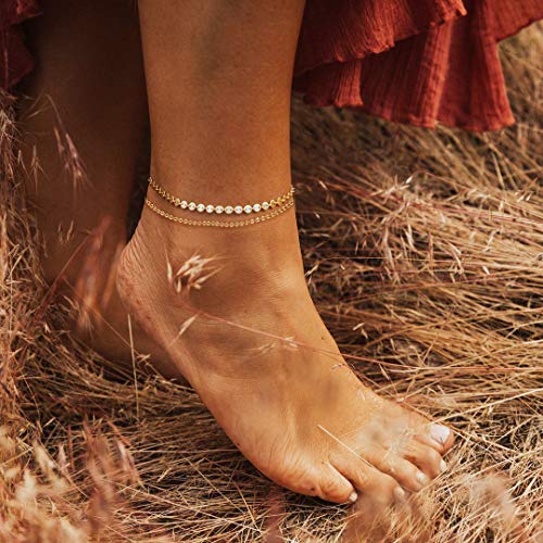 Boho Coin Ankle Bracelets for Women