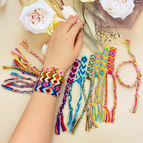 Colorful Woven Friendship Bracelets for Kids 12-Pack