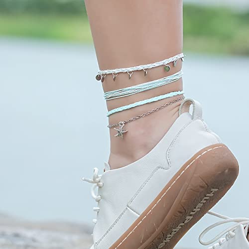 Boho Starfish Waterproof Anklets Set for Women