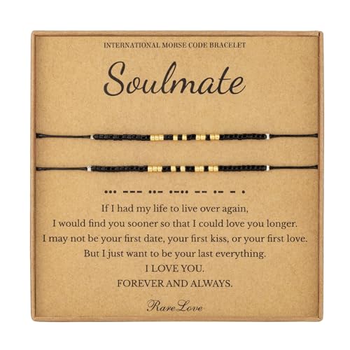 Soulmate Morse Code Bracelets for Couples Set