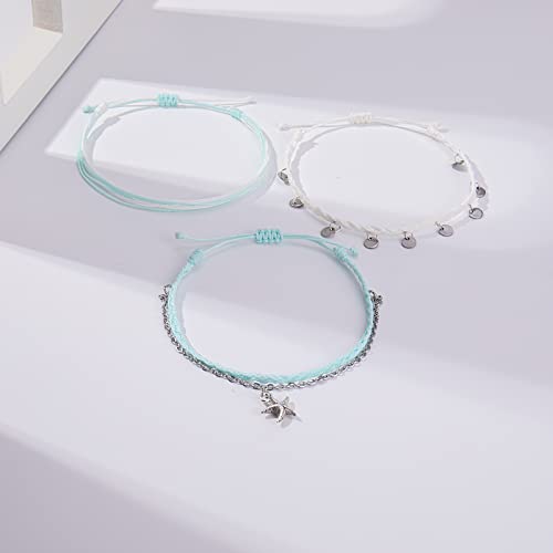 Boho Starfish Waterproof Anklets Set for Women