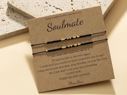 Soulmate Morse Code Bracelets for Couples Set
