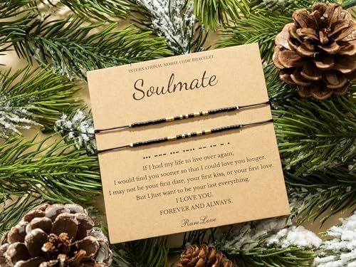 Soulmate Morse Code Bracelets for Couples Set