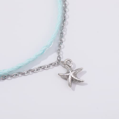 Boho Starfish Waterproof Anklets Set for Women