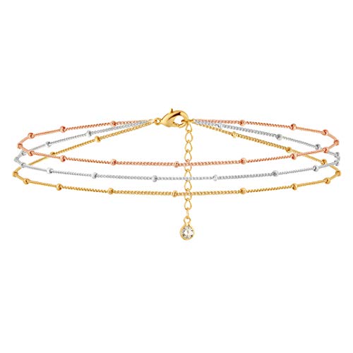 Layered 3-Tone Satellite Chain Bracelet for Women