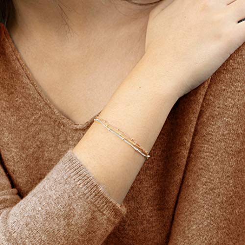 Layered 3-Tone Satellite Chain Bracelet for Women