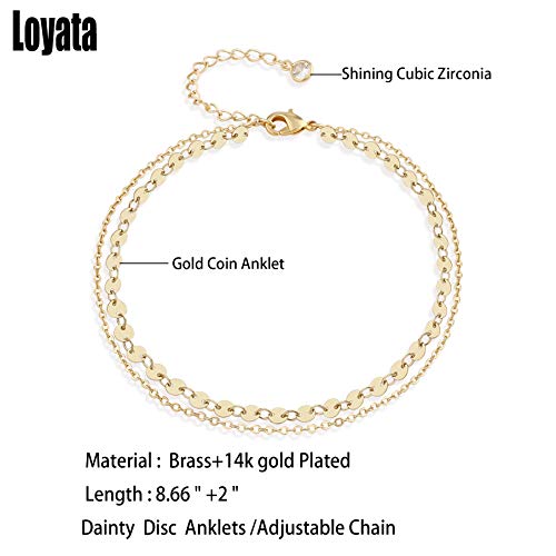 Boho Coin Ankle Bracelets for Women