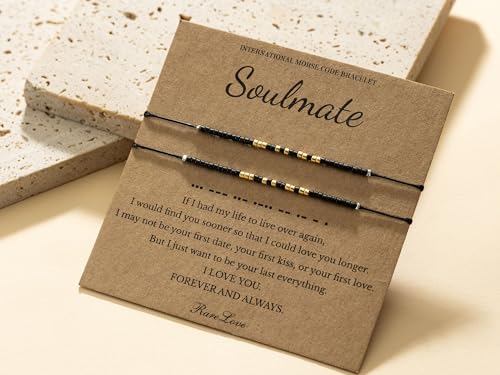 Soulmate Morse Code Bracelets for Couples Set