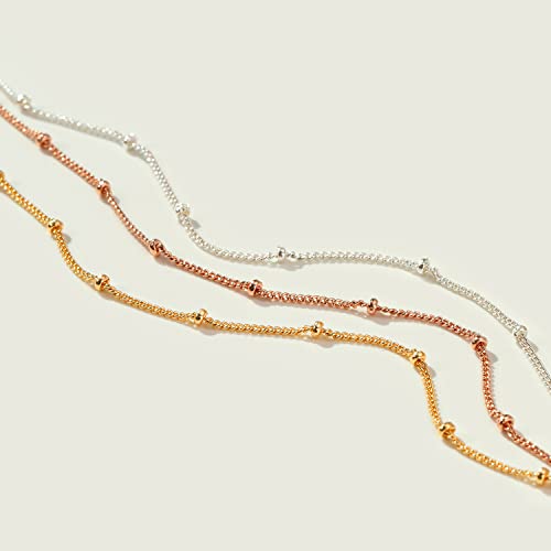 Layered 3-Tone Satellite Chain Bracelet for Women