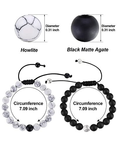 Moroccan Howlite & Black Matte Agate Couples Bracelet