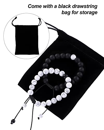 Moroccan Howlite & Black Matte Agate Couples Bracelet