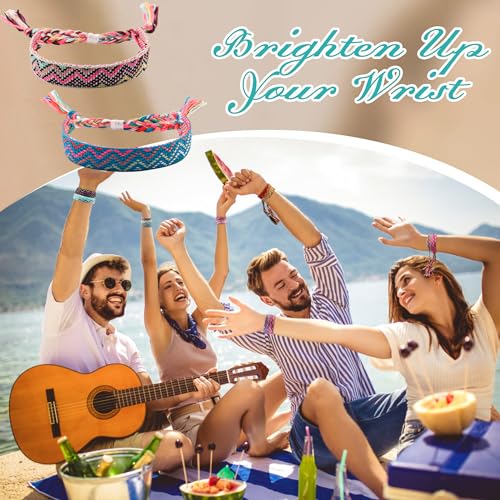 12 Adjustable Woven Friendship Bracelets Pack