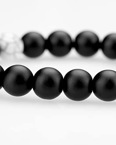 Moroccan Howlite & Black Matte Agate Couples Bracelet