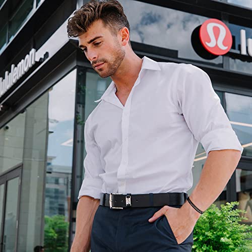 Inspirational Black Leather Morse Code Bracelets for Men