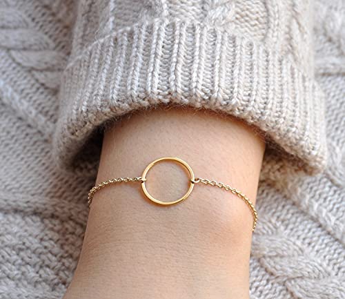 Elegant Gold Karma Open Circle Bracelet for Women