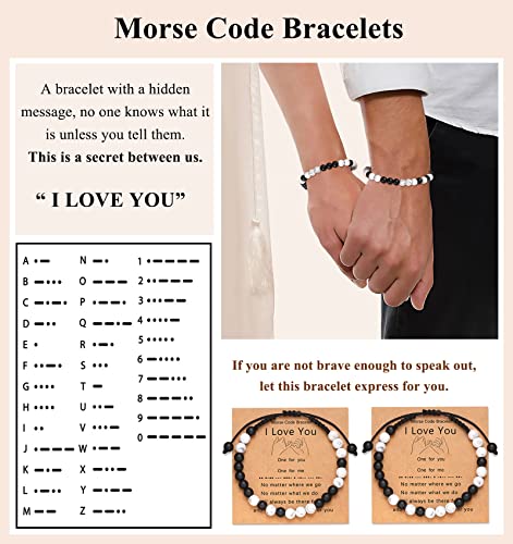 Matching Morse Code Bracelets for Couples