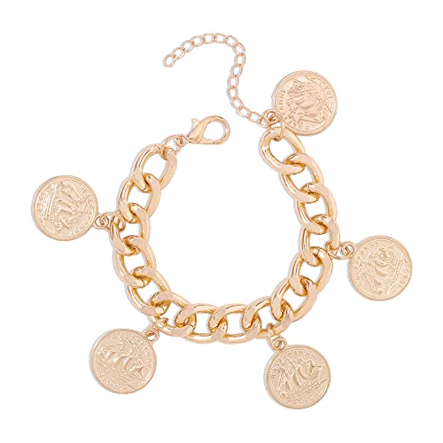 Moroccan Coin Punk Bracelet - Gold Plated Chain