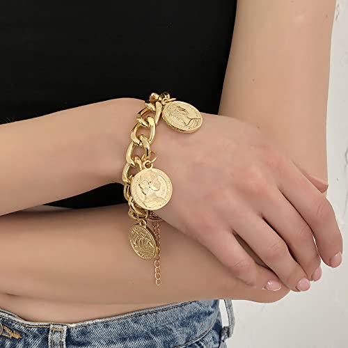 Moroccan Coin Punk Bracelet - Gold Plated Chain
