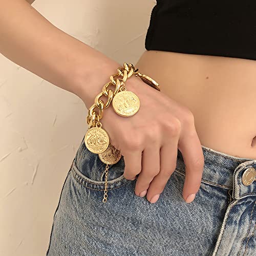 Moroccan Coin Punk Bracelet - Gold Plated Chain