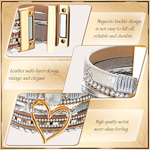 Boho Multi-Layer PU Leather Stack Bracelets