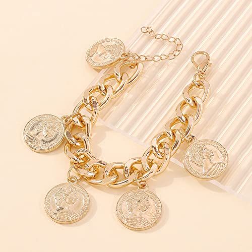 Moroccan Coin Punk Bracelet - Gold Plated Chain