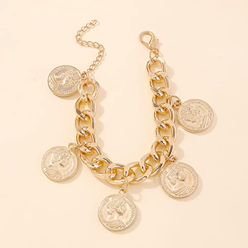 Moroccan Coin Punk Bracelet - Gold Plated Chain