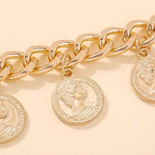 Moroccan Coin Punk Bracelet - Gold Plated Chain