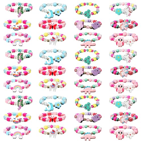 Cunno 36 Pcs Kids Friendship Beaded Bracelets