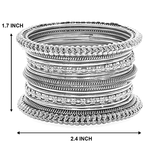 Vintage Silver Oxidized Tribal Bangles Set of 2