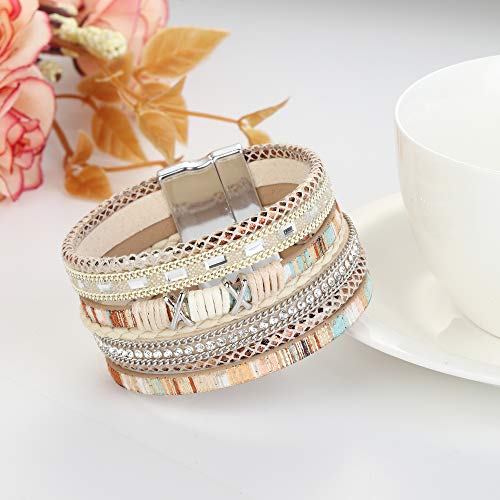 Handmade Moroccan Leather Cuff Bracelet for Women