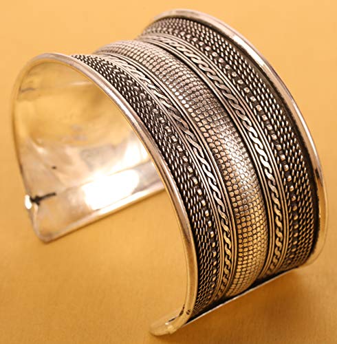 Braided Brass Cuff Bracelet for Women