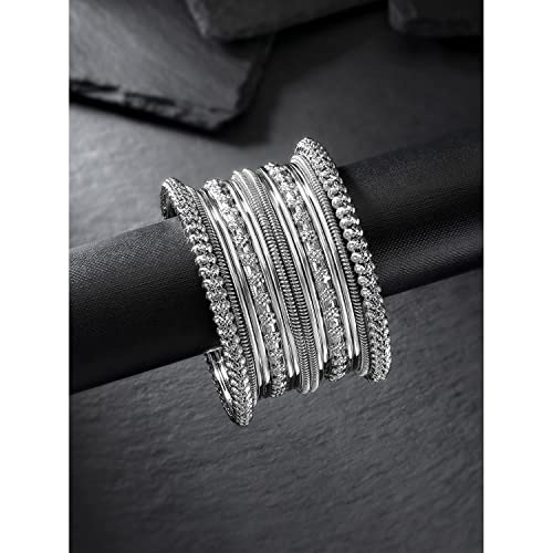 Vintage Silver Oxidized Tribal Bangles Set of 2