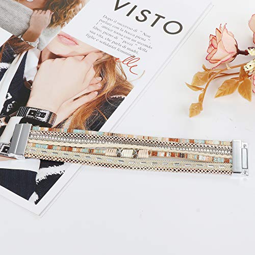 Handmade Moroccan Leather Cuff Bracelet for Women