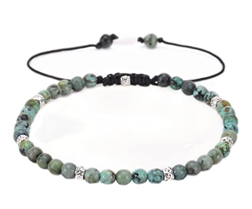 ZOSOJONA Women Boho Handmade Natural Stone Wrap Bracelets Variety Beads Strand Bracelet for Men Collection (African Turquoise)