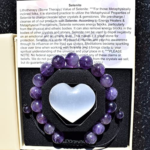 Himalayan Amethyst Macramé Bracelet with Selenite Crystal