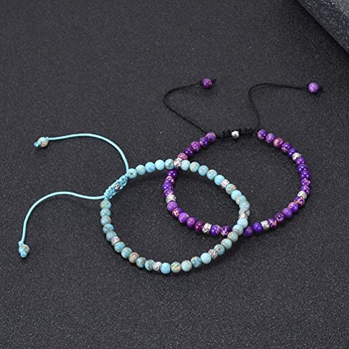 ZOSOJONA Women Boho Handmade Natural Stone Wrap Bracelets Variety Beads Strand Bracelet for Men Collection (African Turquoise)