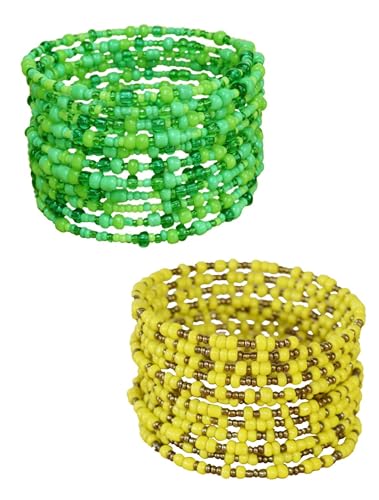 TEMBO AFRICA Set of 2 Handmade Beaded Bracelets for Women 10 loops each Wrap Bracelets Boho Jewelry Gifts Handmade From Africa