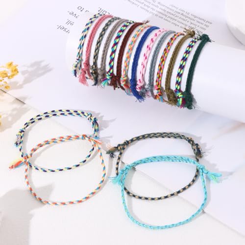 Handmade Colorful Woven Friendship Bracelets Set