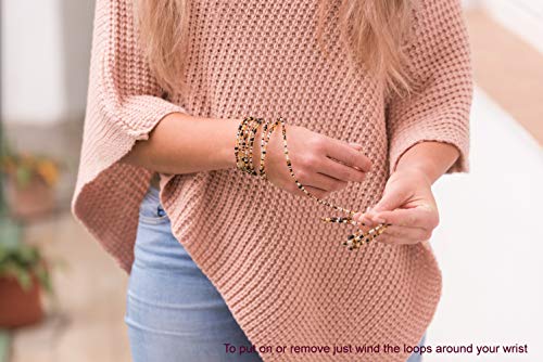 TEMBO AFRICA Set of 2 Handmade Beaded Bracelets for Women 10 loops each Wrap Bracelets Boho Jewelry Gifts Handmade From Africa