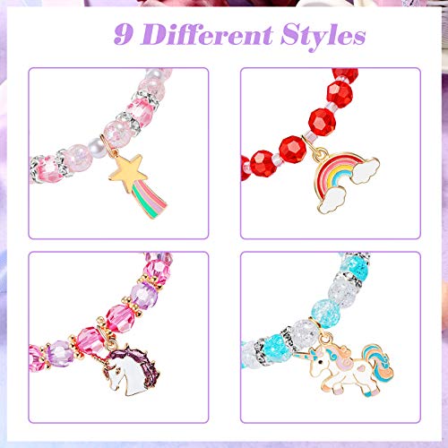 Colorful Unicorn Beaded Bracelets for Girls