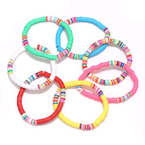 Colorful African Vinyl Disc Bead Bracelet Set