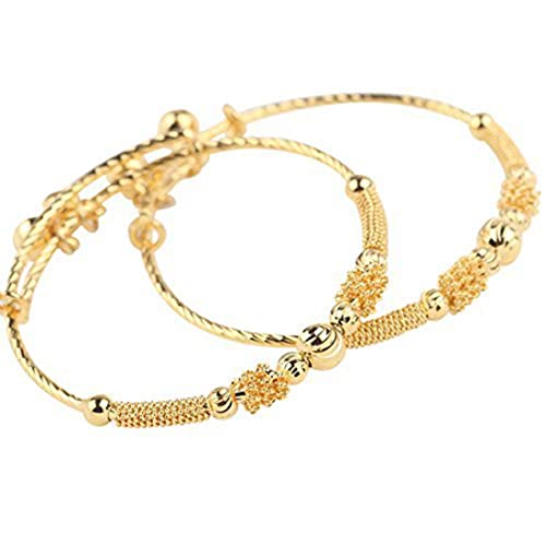 Adjustable 24K Gold Plated Children's Bracelets (2pcs)