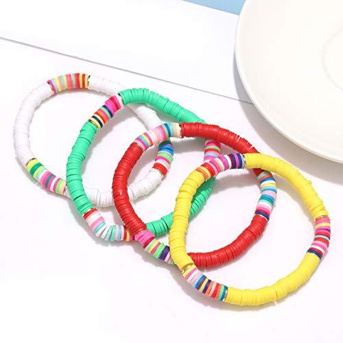 Colorful African Vinyl Disc Bead Bracelet Set
