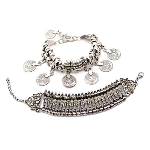 Boho Coin Bracelet Set | Tribal Hand Jewelry