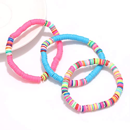 Colorful African Vinyl Disc Bead Bracelet Set